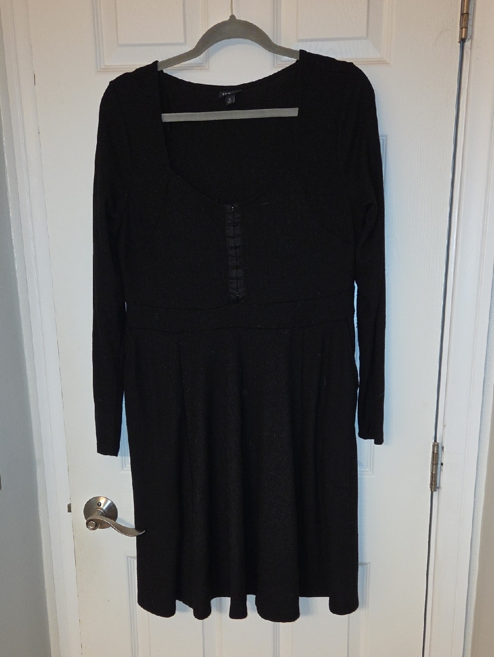 Casual Black Long Sleeve Dress